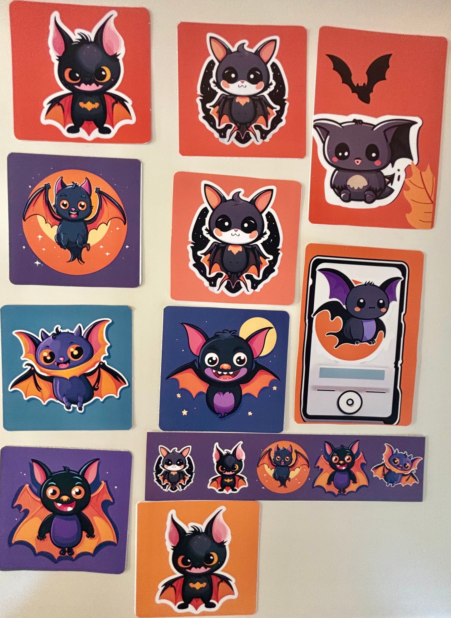 Adorable Bat Matte Finish Halloween Sticker Pack