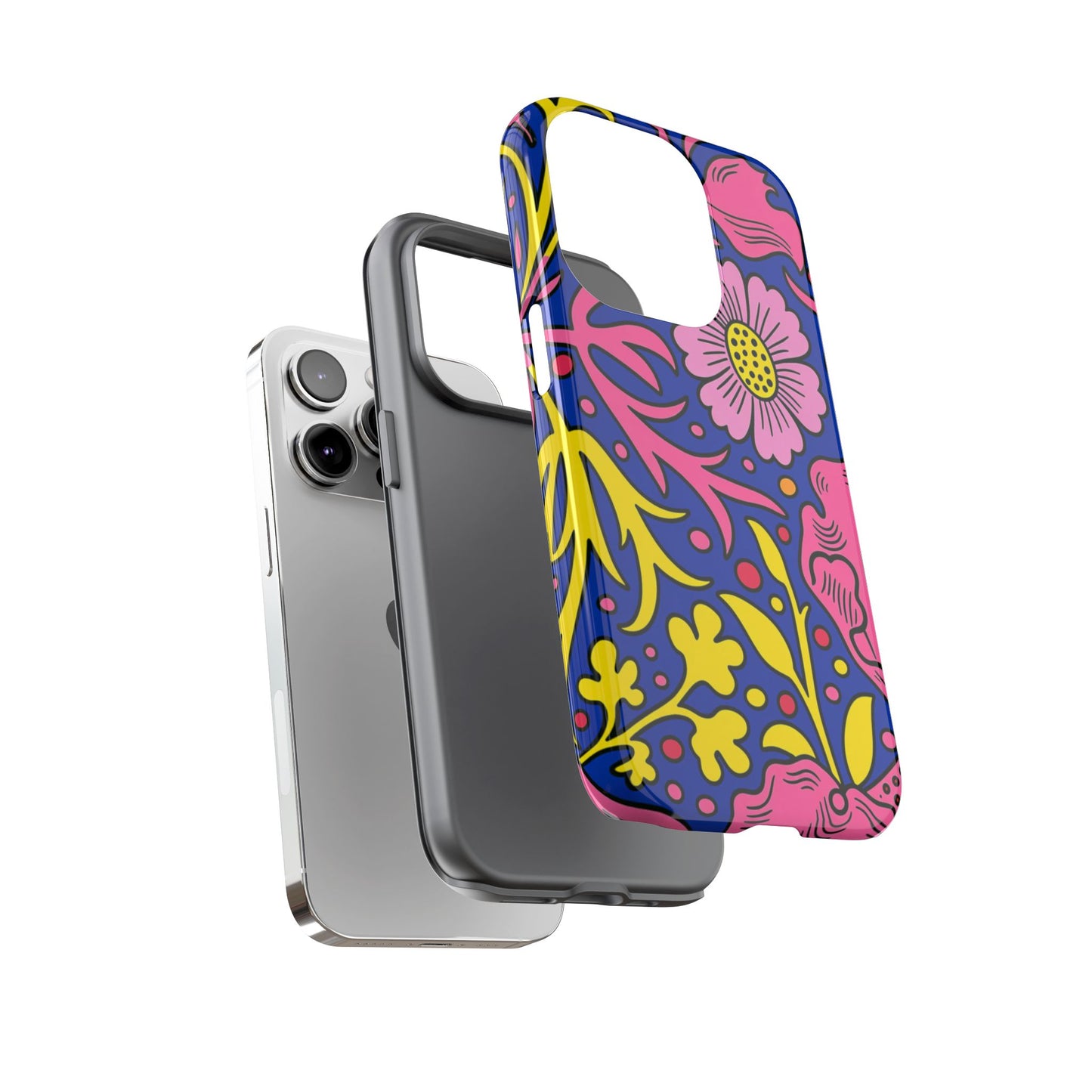 Floral Pop Tough Case — Bright Pink & Yellow Floral Phone Cover