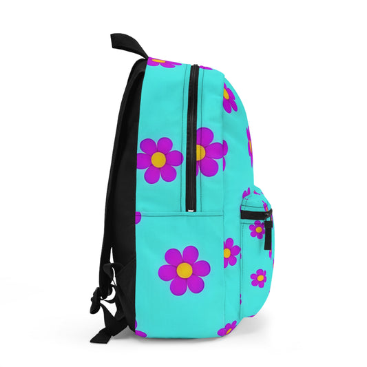 Teal Retro Daisy Backpack — Cute Floral School Bag