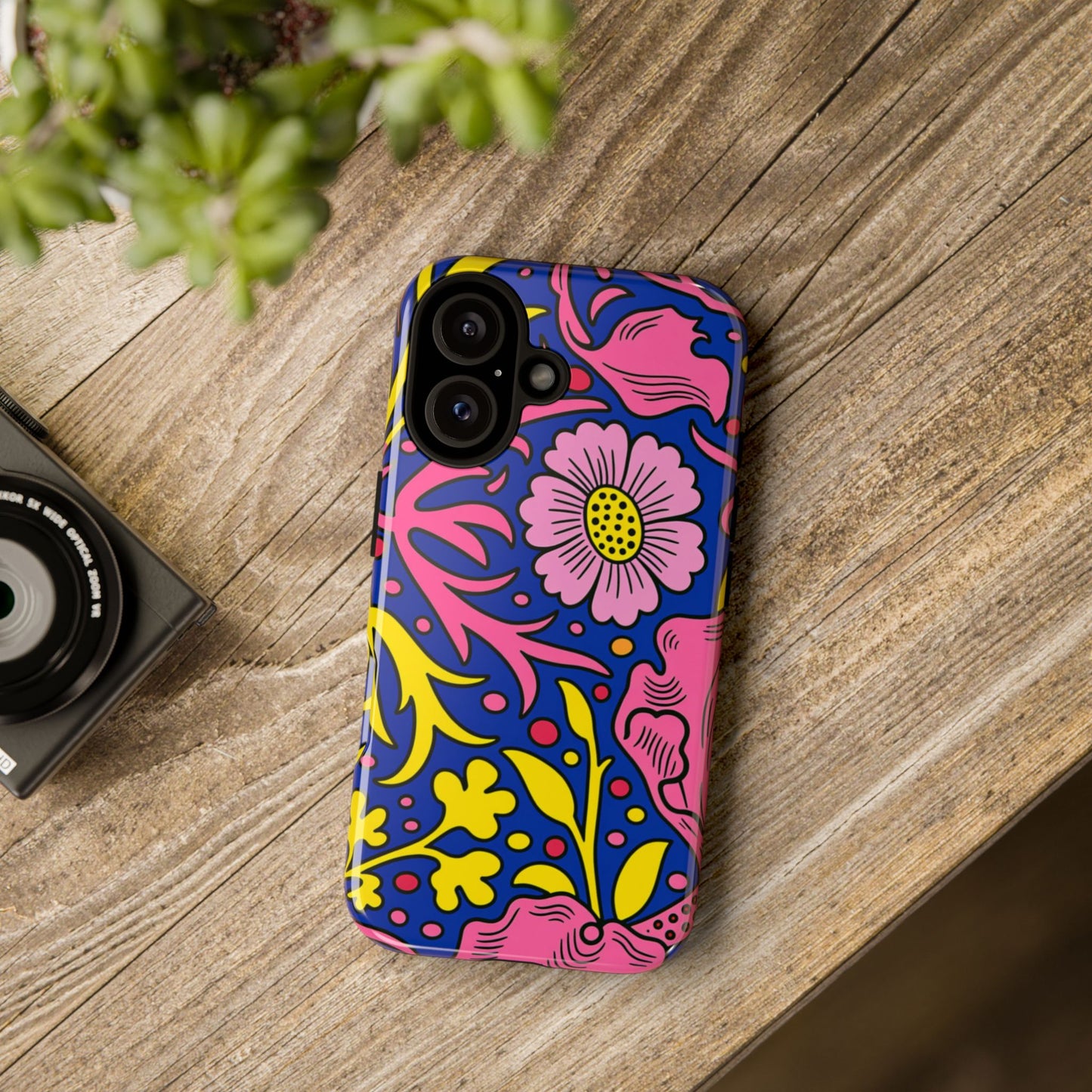 Floral Pop Tough Case — Bright Pink & Yellow Floral Phone Cover