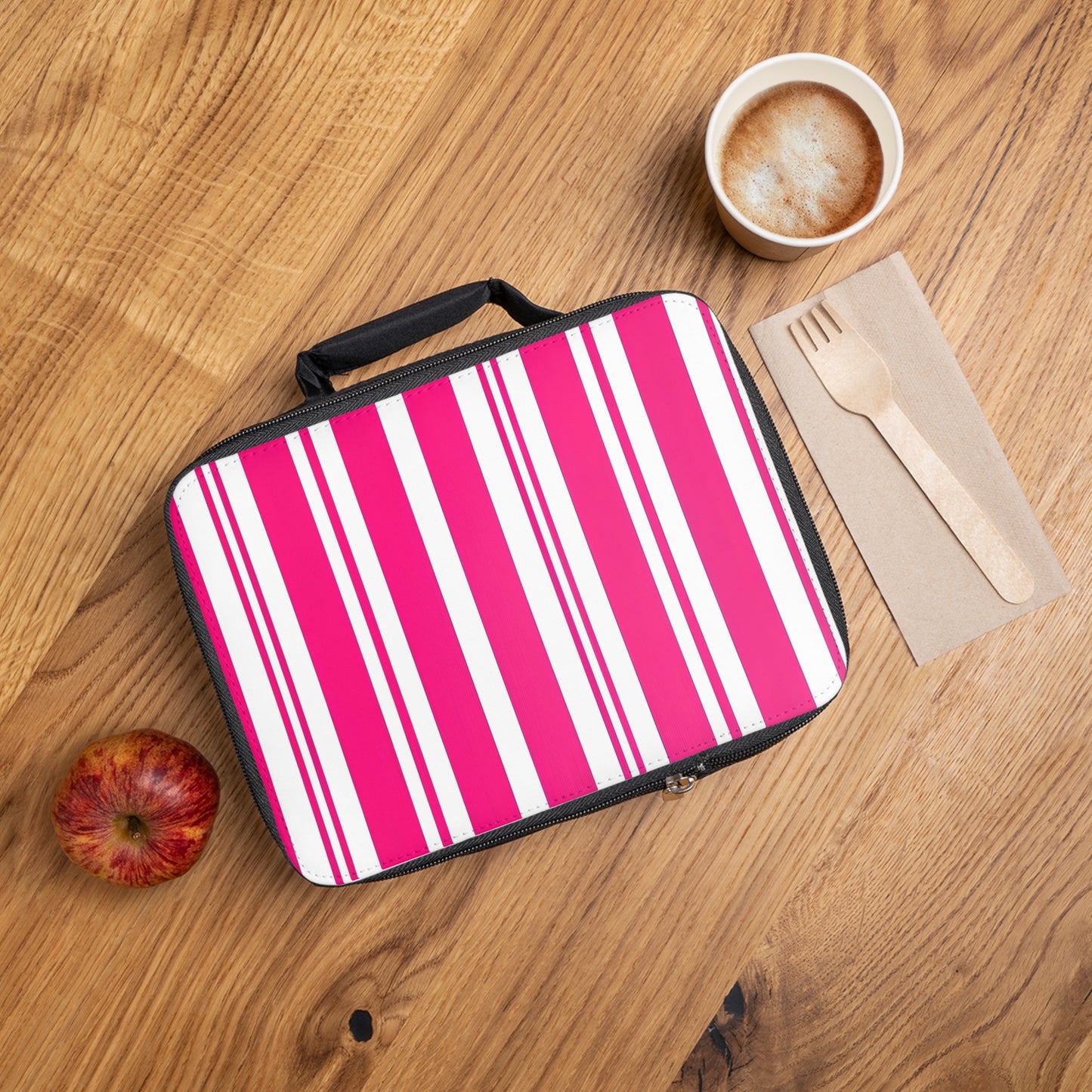 Pink Striped Lunch Bag – Insulated Kids & Adult Bento Cooler