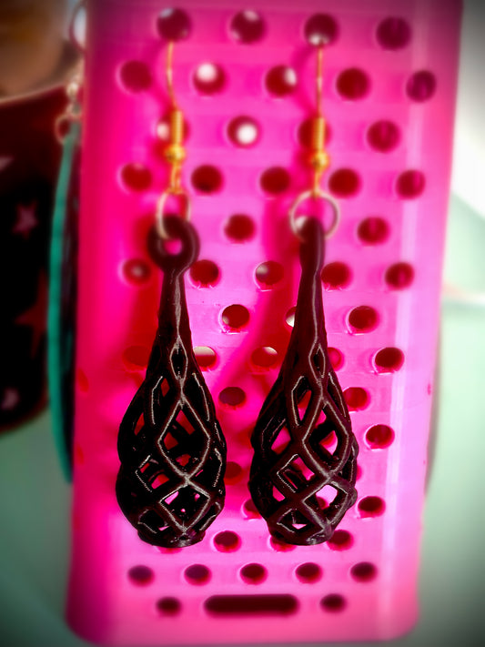 Diamond Weave Statement Earrings (Silver or Gold Tone Hooks)