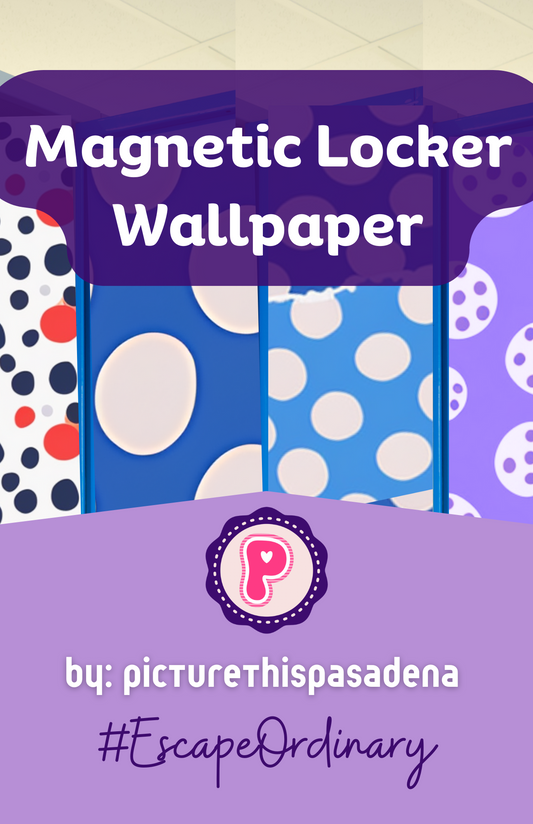 Magnetic Locker Wallpaper - Polka Dot - Blue Locker Wallpaper - Purple Locker Wallpaper