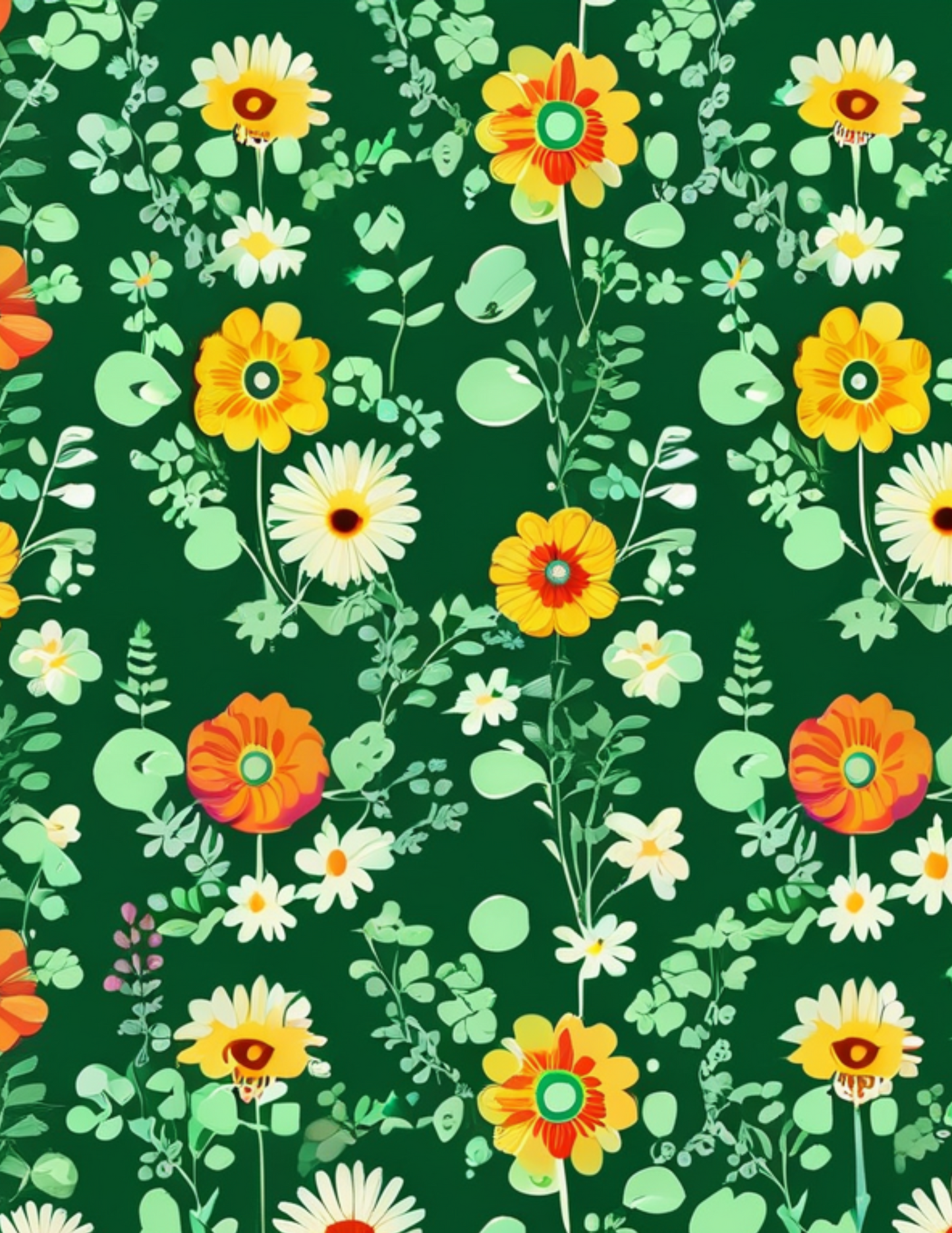 Magnetic Locker Wallpaper - Retro Floral