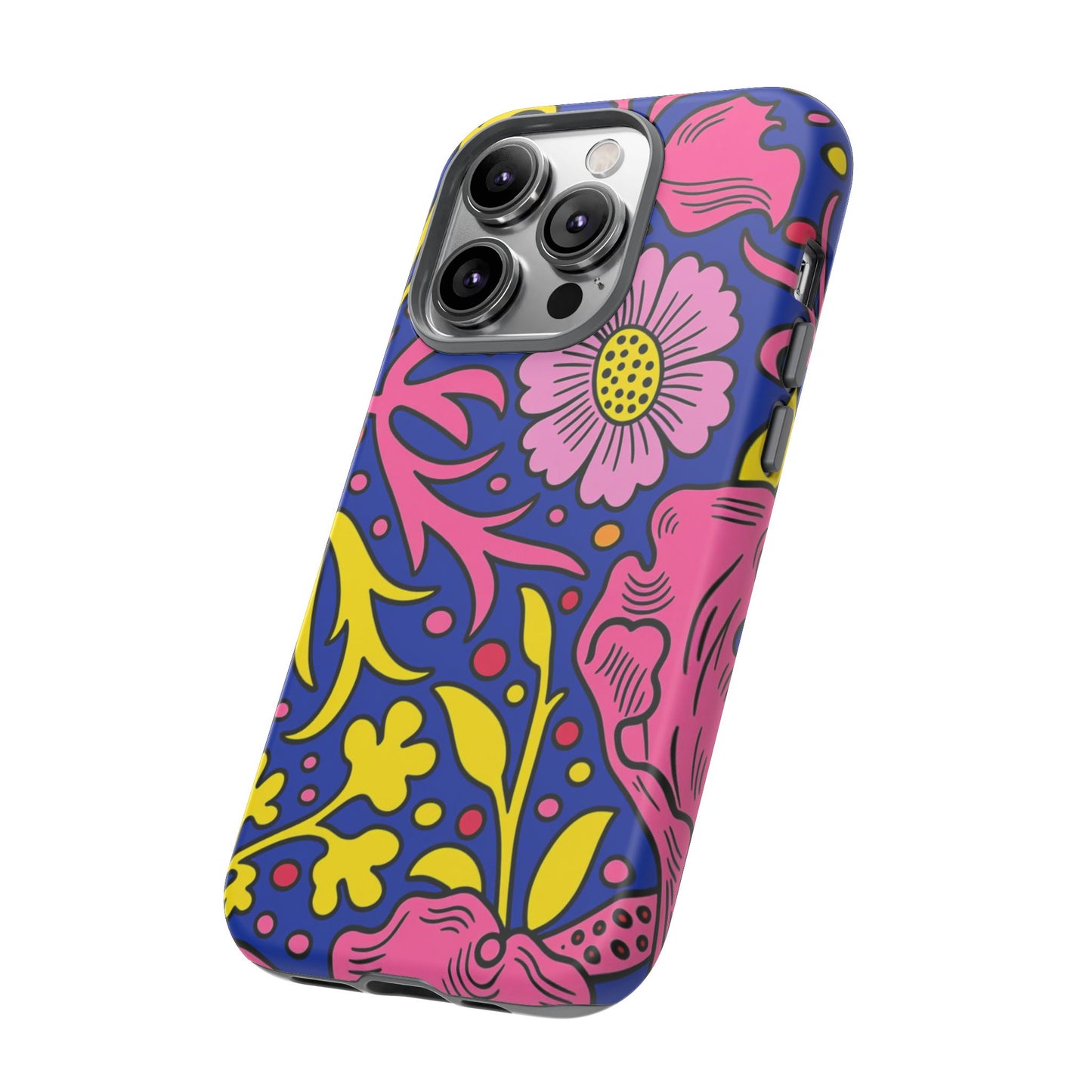 Floral Pop Tough Case — Bright Pink & Yellow Floral Phone Cover
