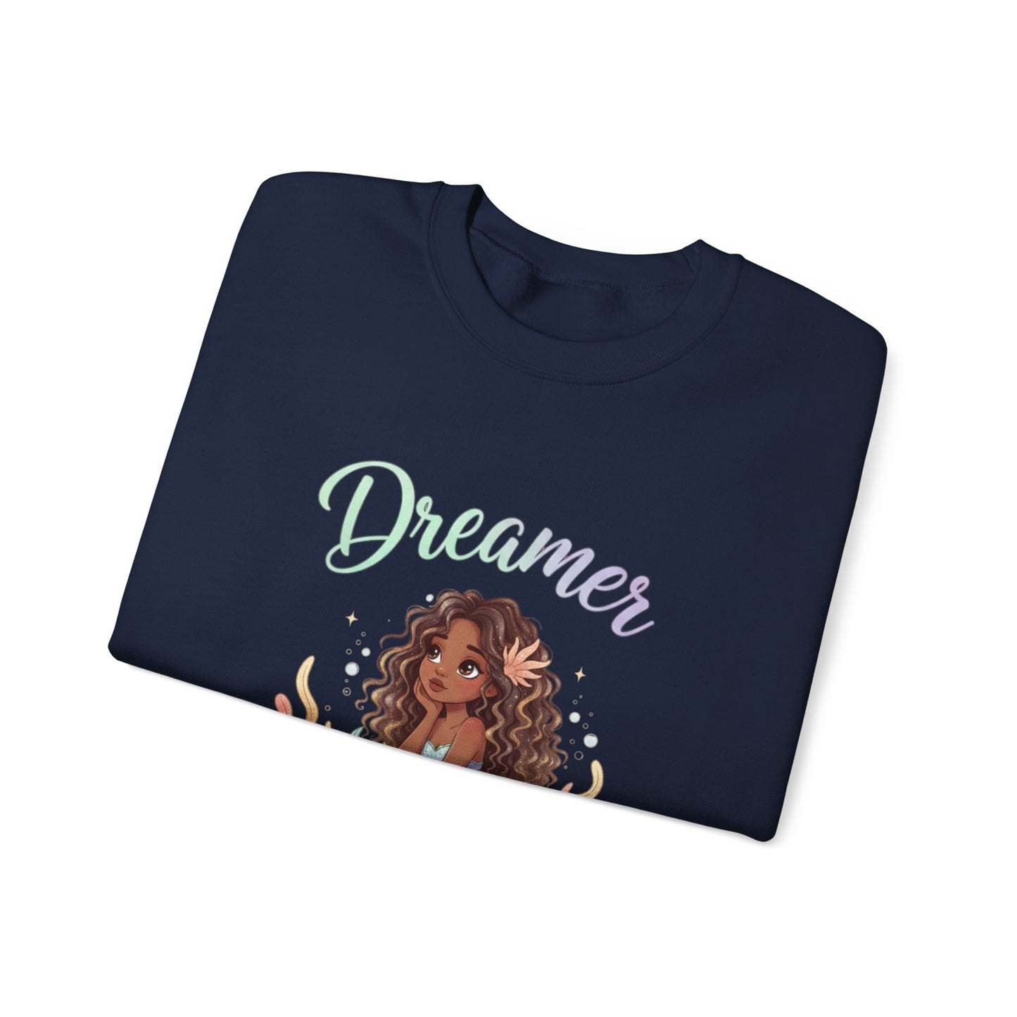 Dreamer Mermaidcore Sweatshirt | iridescent ocean gradient, shell motif