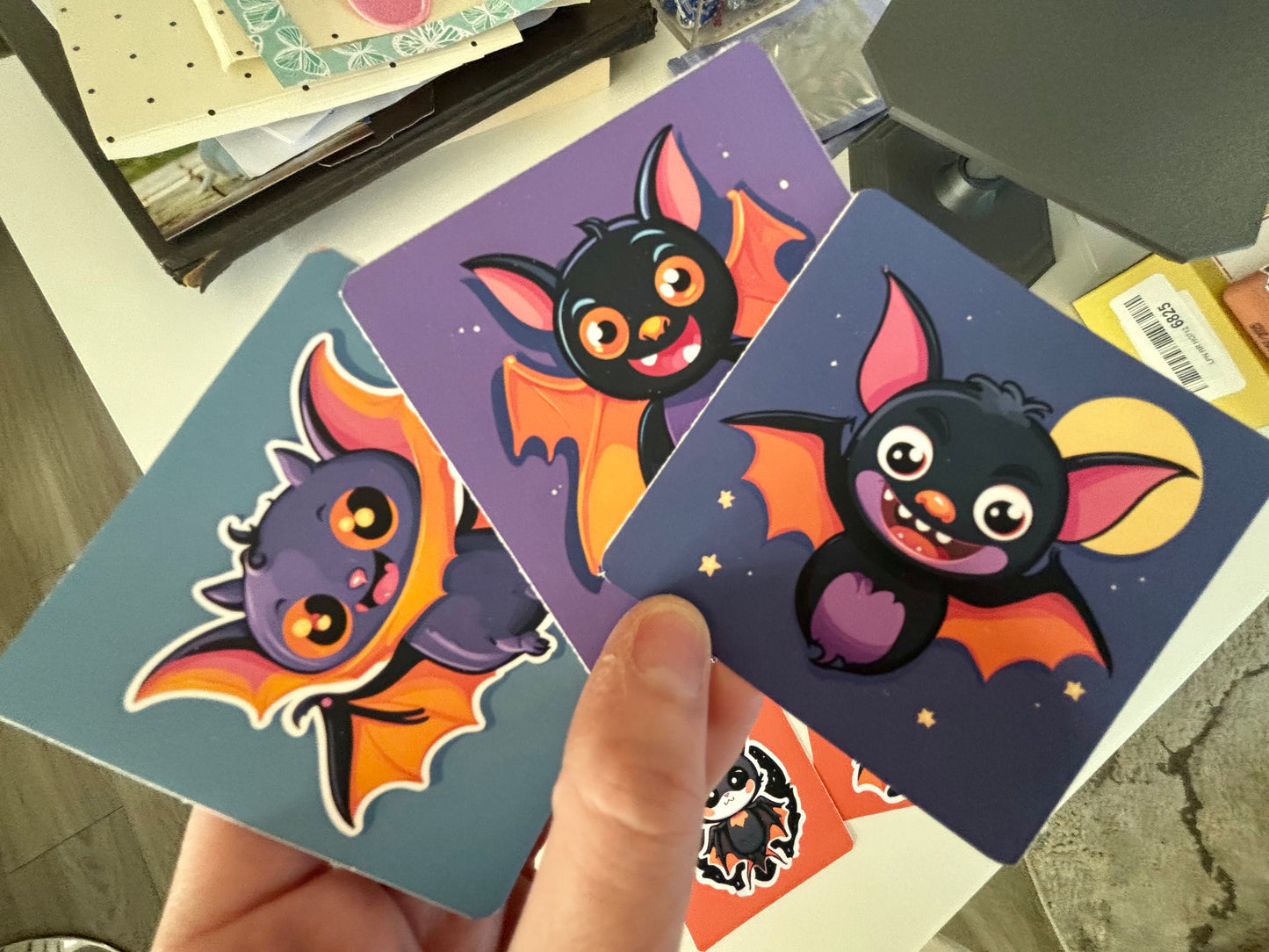 Adorable Bat Matte Finish Halloween Sticker Pack