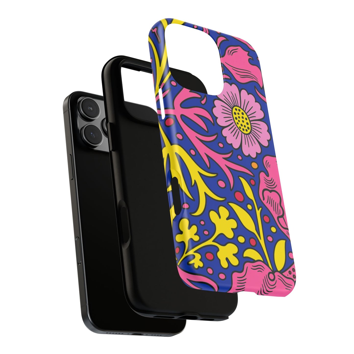 Floral Pop Tough Case — Bright Pink & Yellow Floral Phone Cover