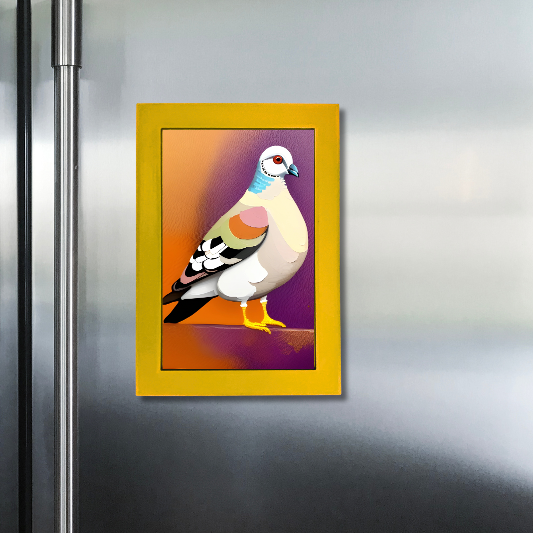 Framed Pigeon Print - Miniature Artwork