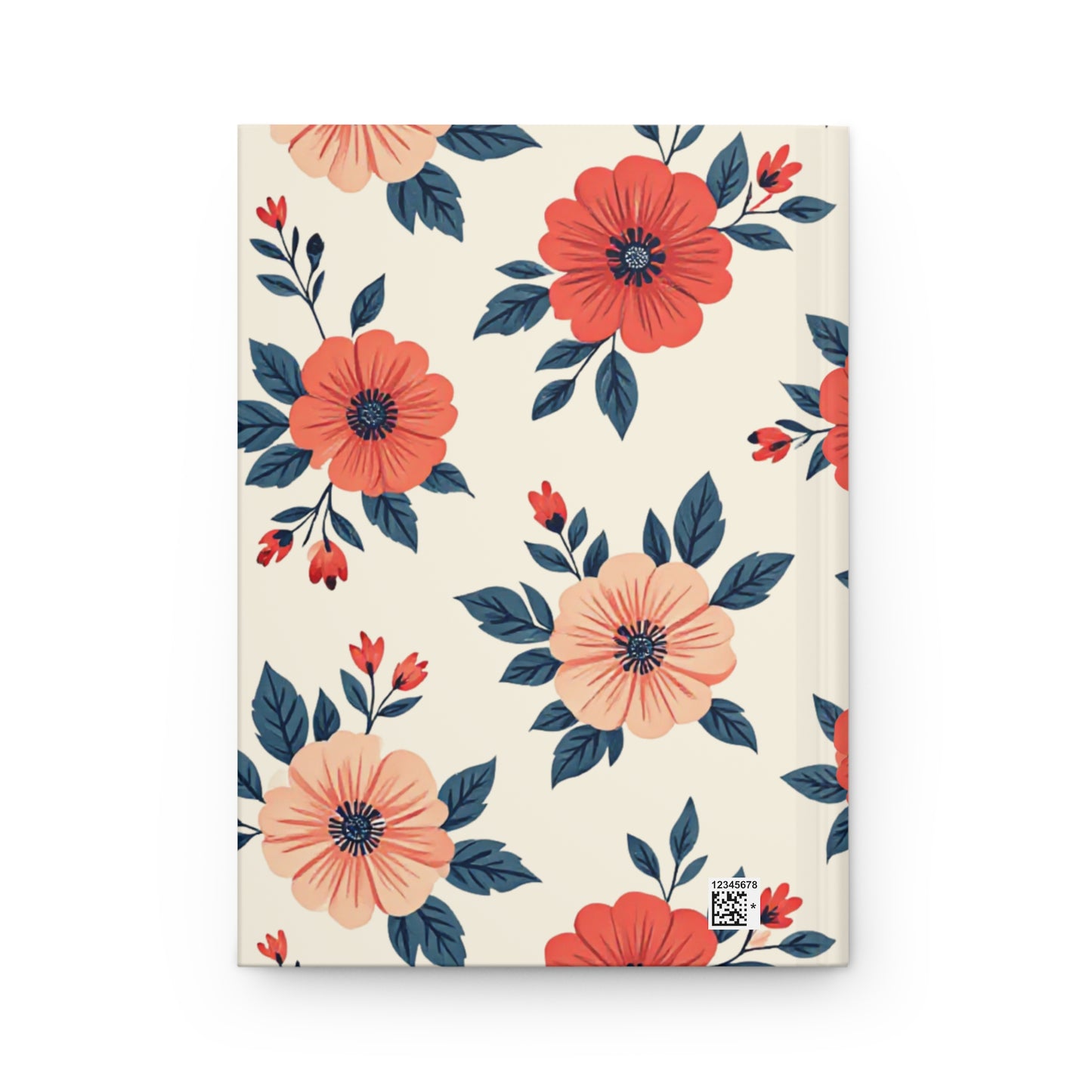 Floral Hardcover Journal – Cream & Coral Blossoms Notebook