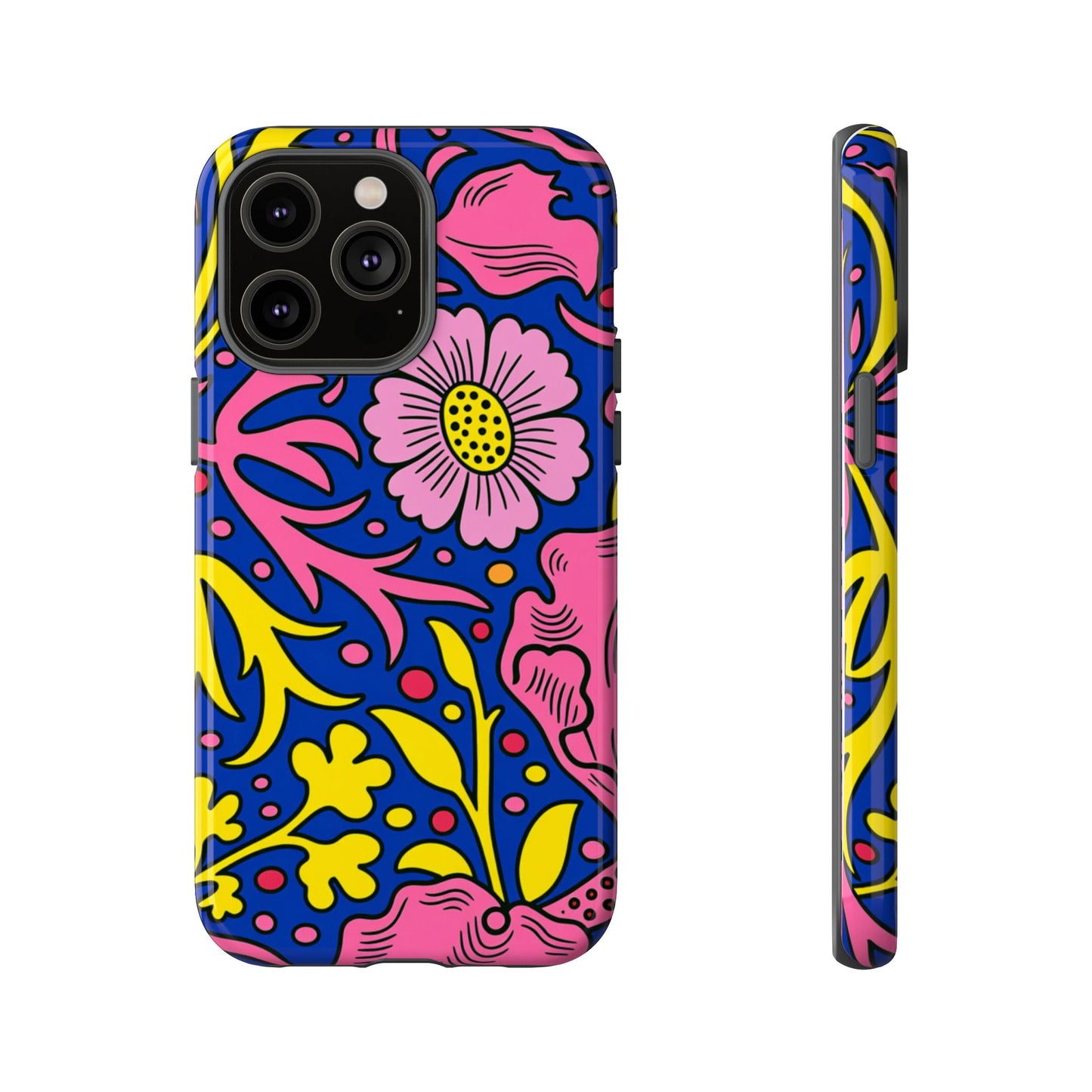 Floral Pop Tough Case — Bright Pink & Yellow Floral Phone Cover