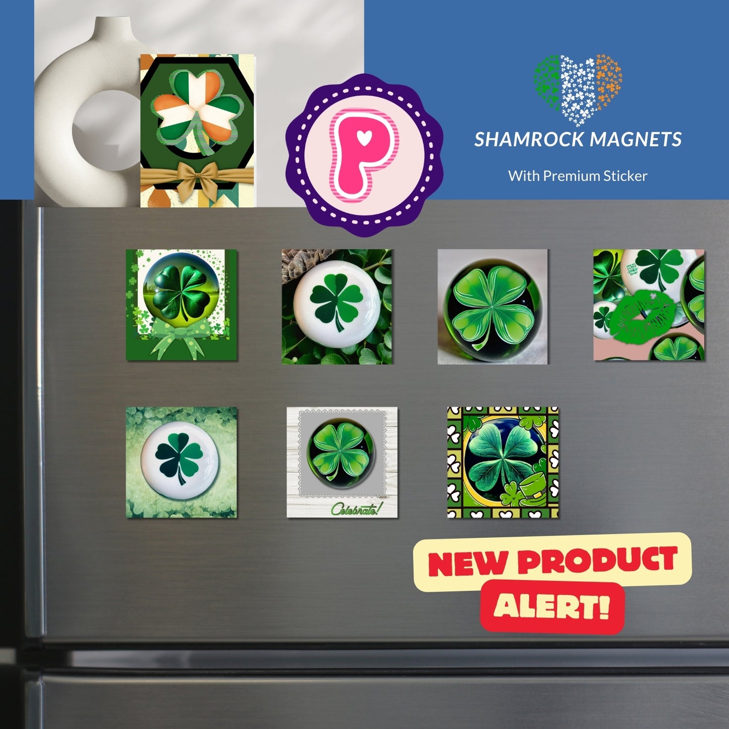 Shamrock Magnet Set. 7 pc