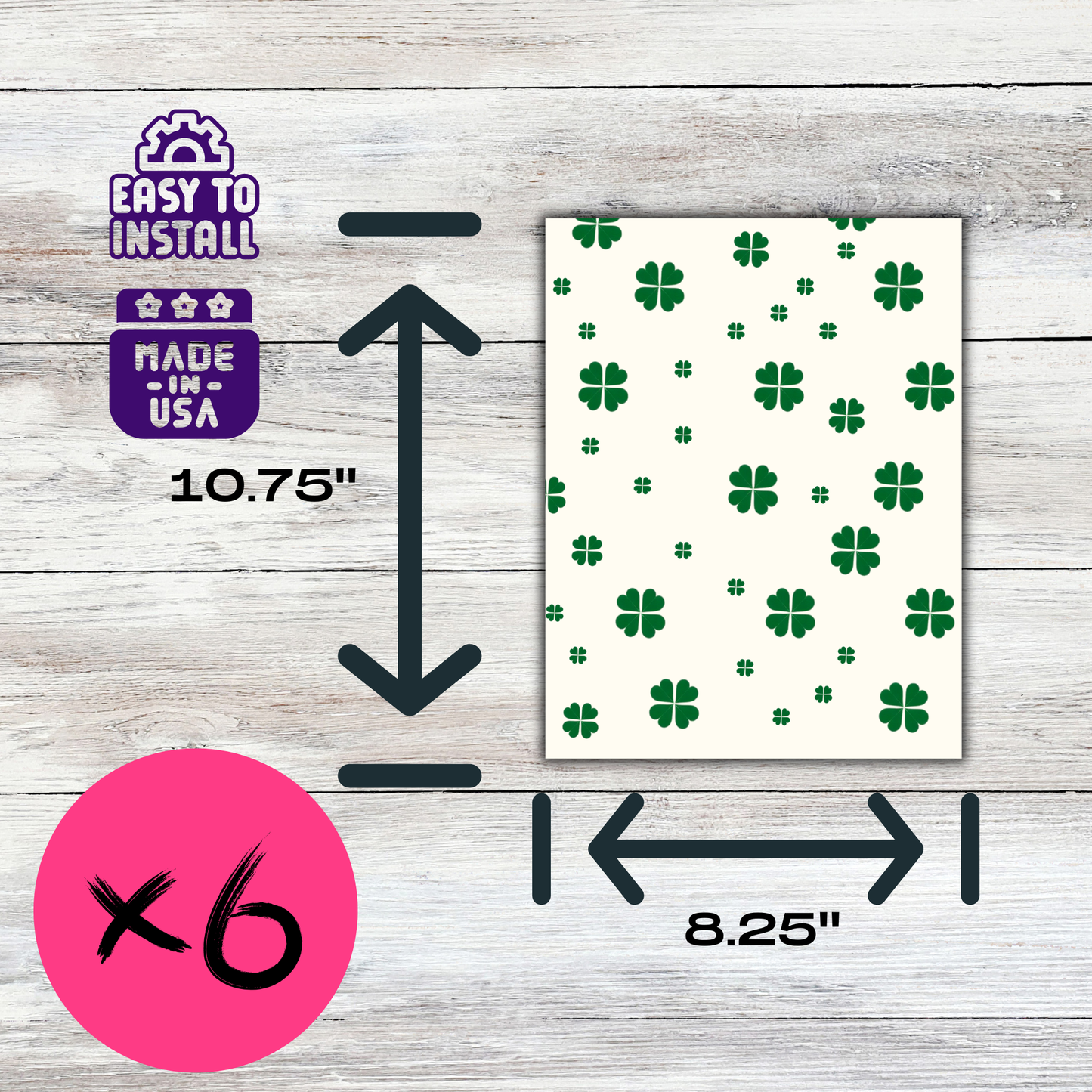 Magnetic Locker Wallpaper - Shamrocks and Clovers | 6 Sheets