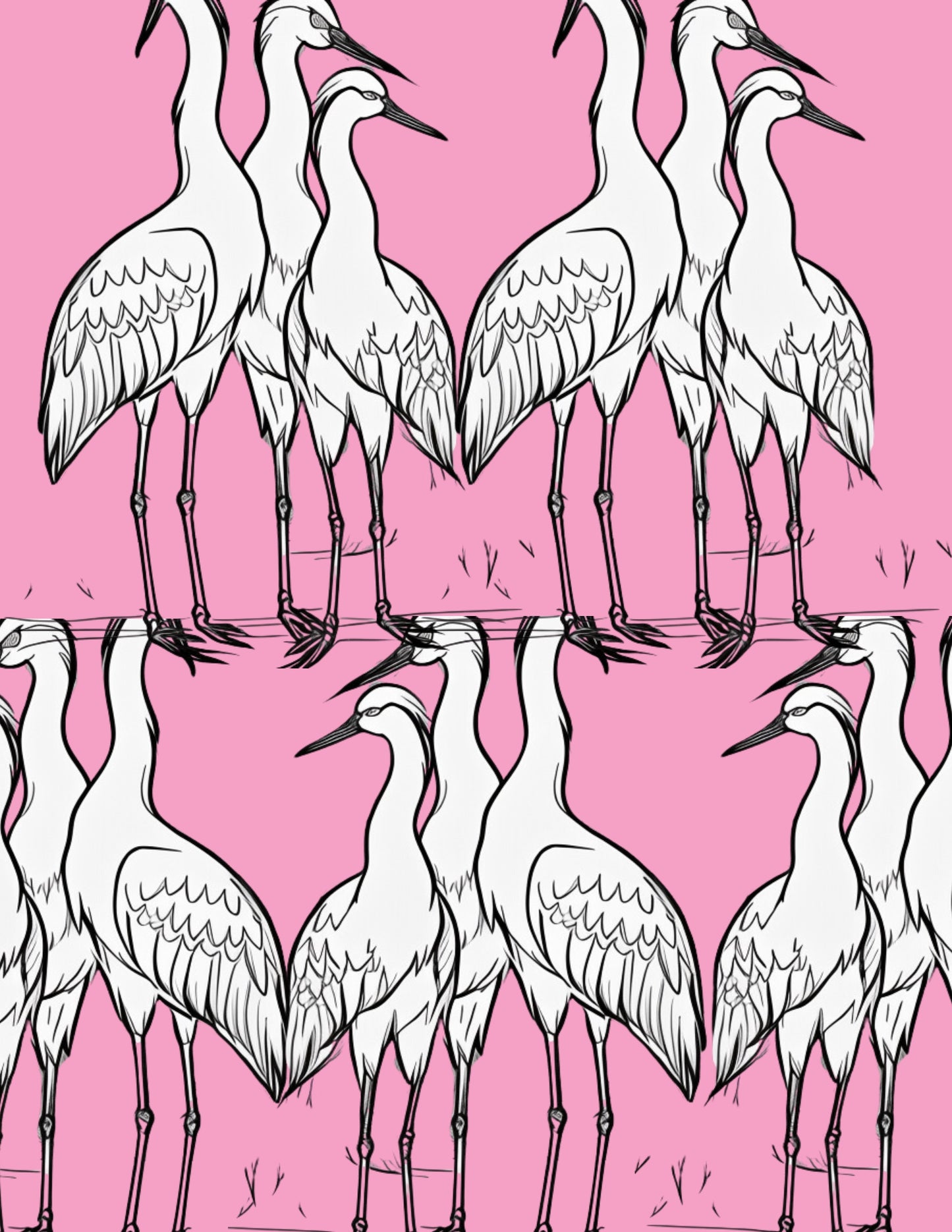 Magnetic Locker Wallpaper - Family of Cranes