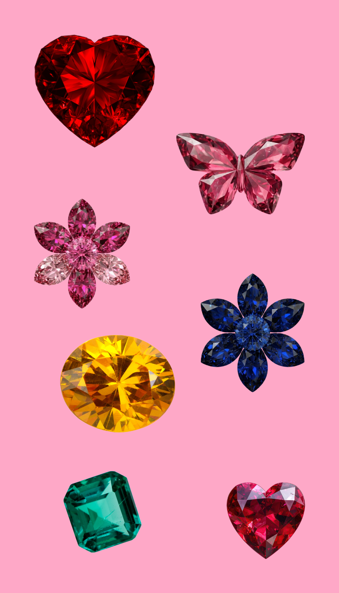 16 Assorted Gemstone Stickers - Water Resistant Sticker Sheets