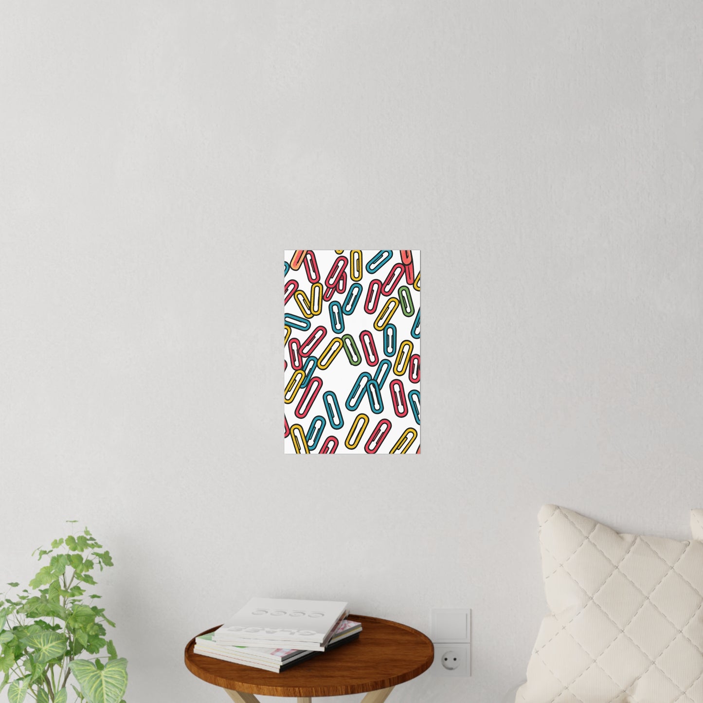 Paperclip Pattern Wall Decal — Colorful Office & Classroom Decor
