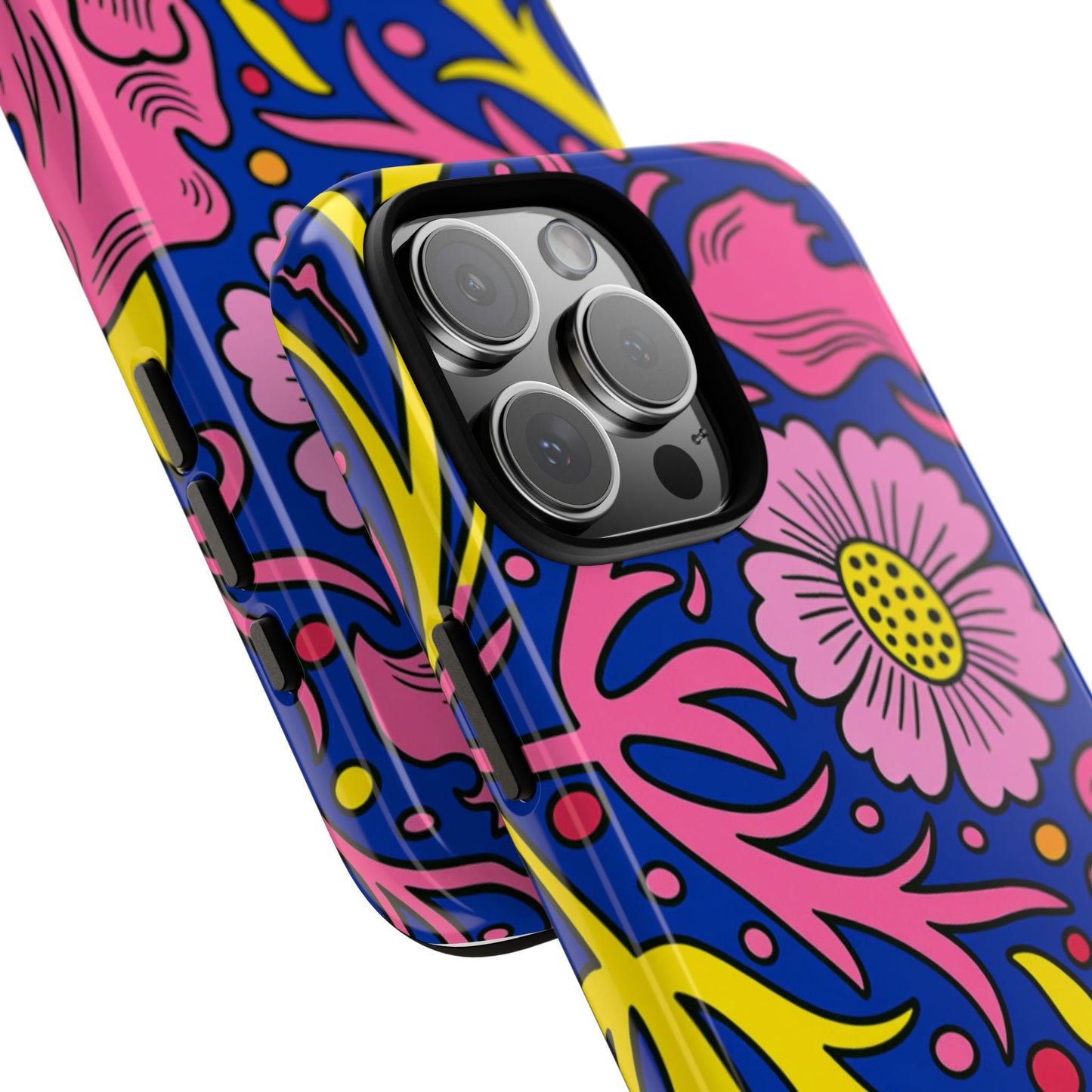 Floral Pop Tough Case — Bright Pink & Yellow Floral Phone Cover