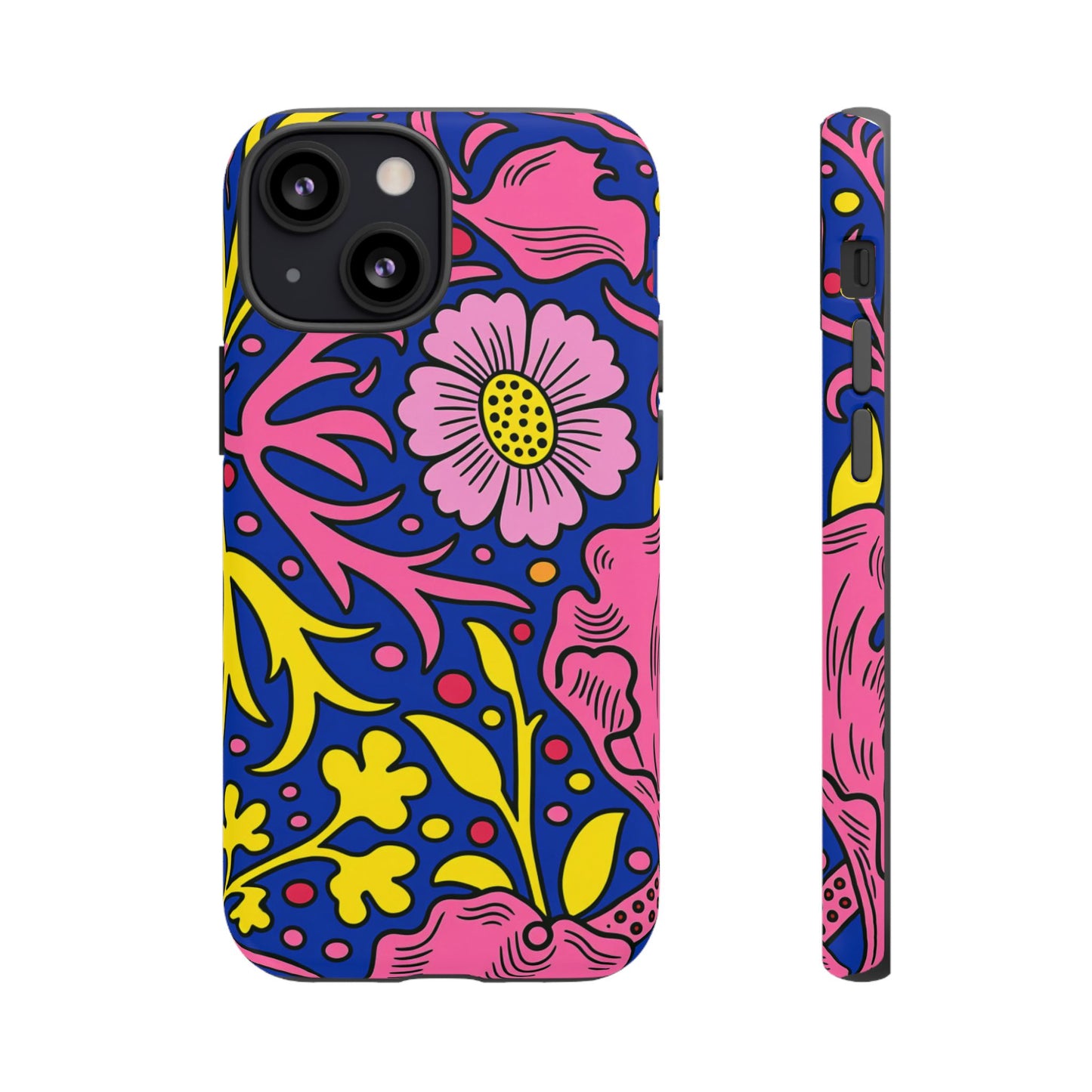 Floral Pop Tough Case — Bright Pink & Yellow Floral Phone Cover