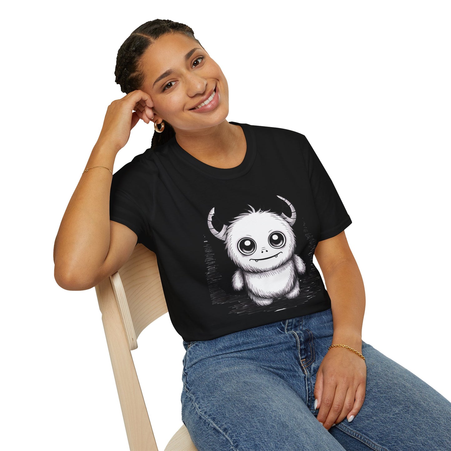 Cute Monster T-Shirt – Adorable Sketchy Horned Creature Tee