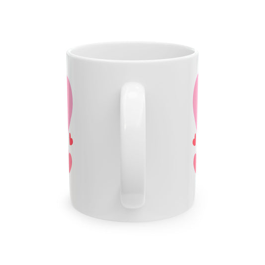 Valentine Hearts Ceramic Mug – Pink & Red Heart Pattern (11oz, 15oz)