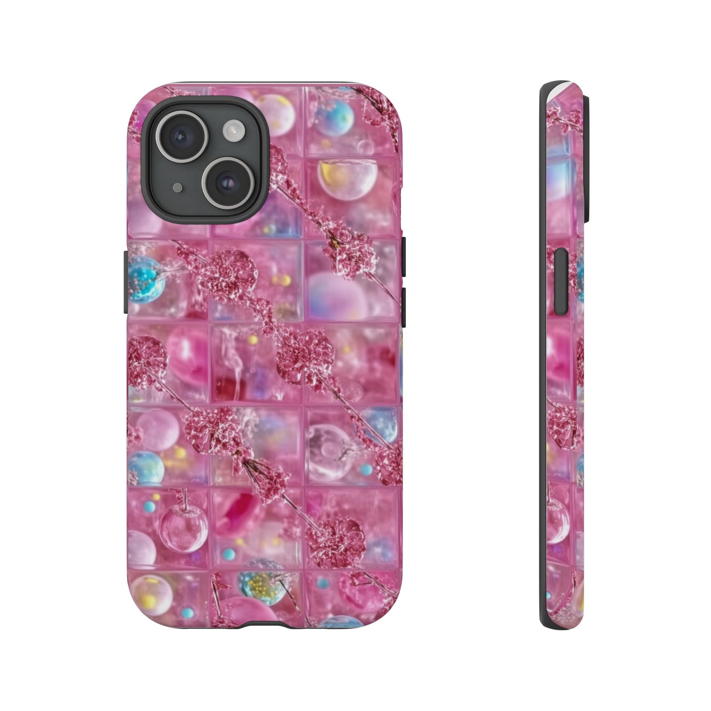 Pink Glitter Bubble Phone Case — Sparkle Protective Tough Case