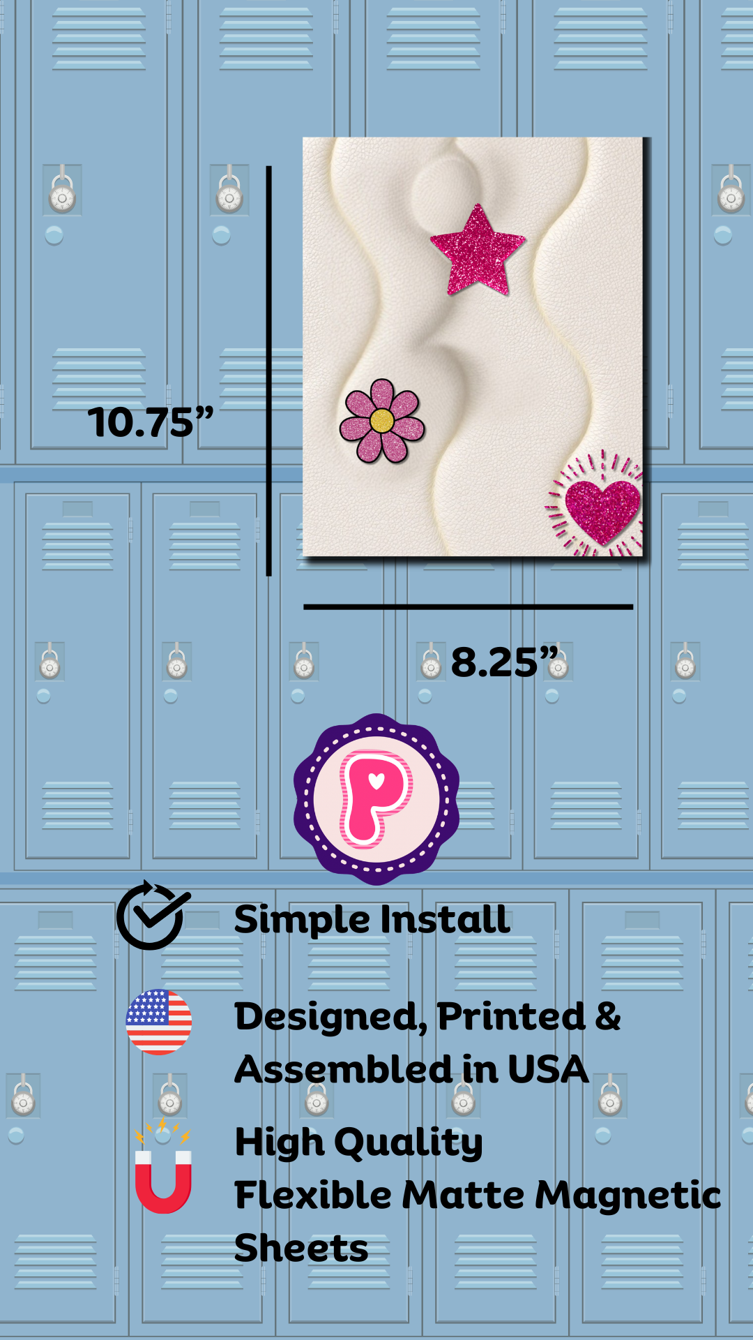 Magnetic Locker Wallpaper Back to School Collection