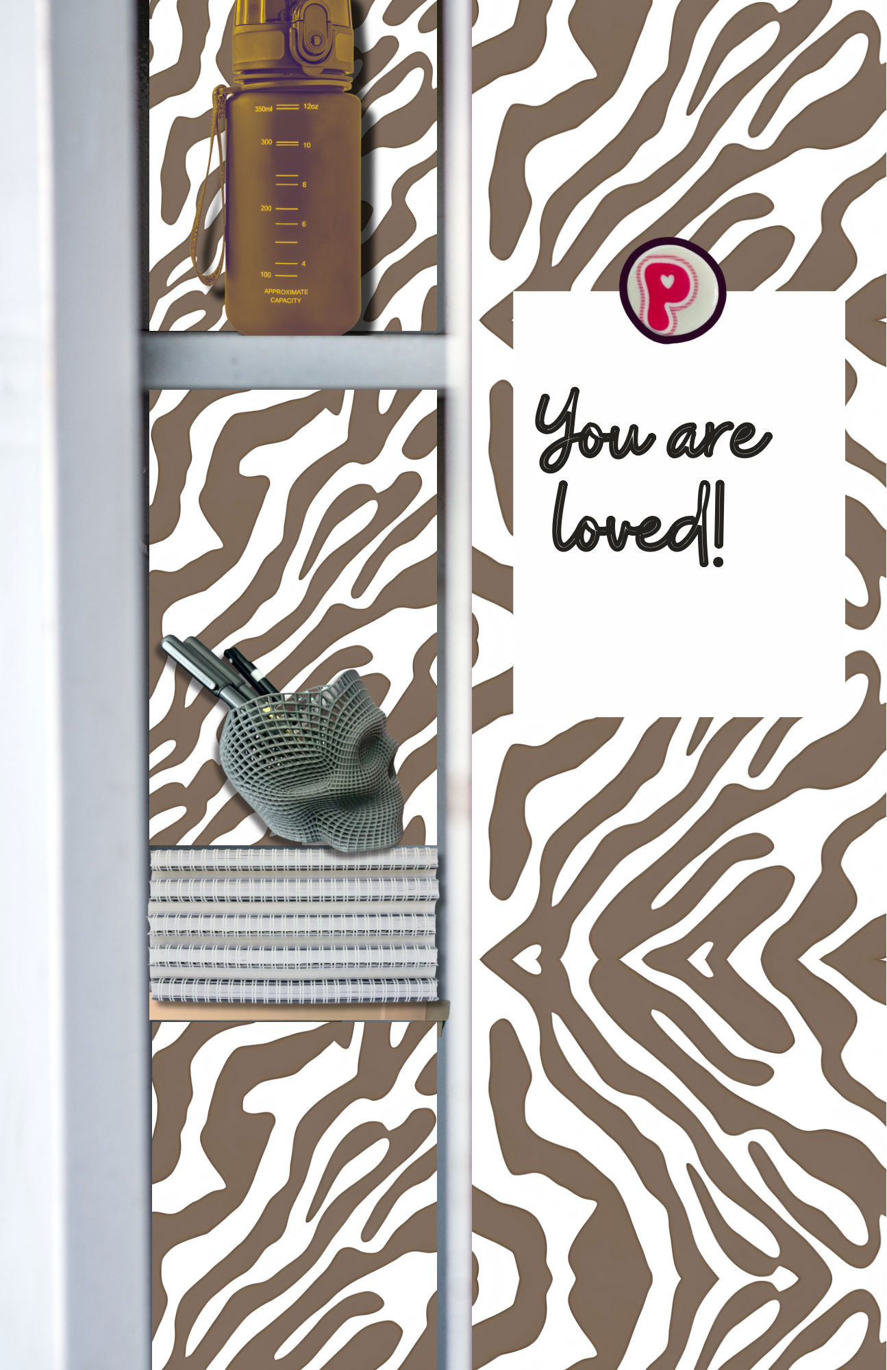 Magnetic Locker Wallpaper Neutral Zebra Patterns