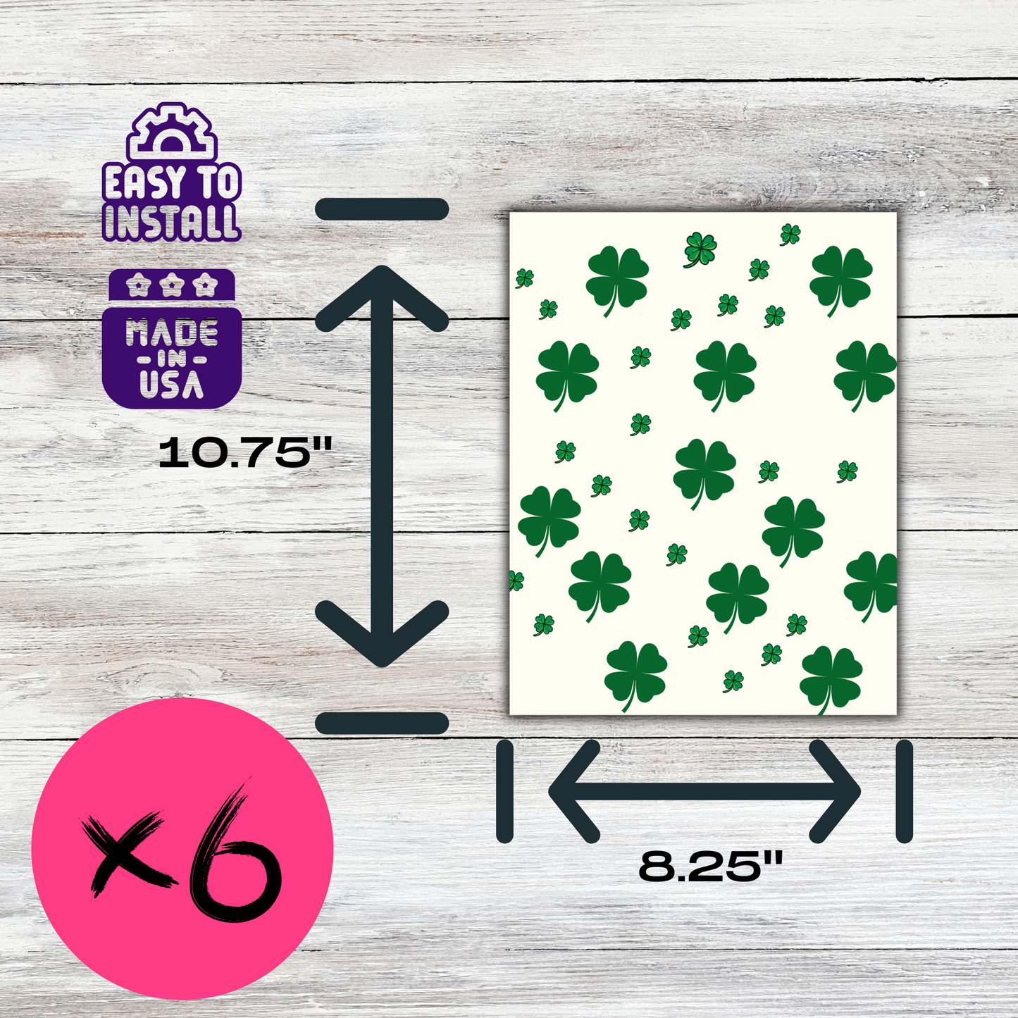 Magnetic Locker Wallpaper - Shamrocks and Clovers | 6 Sheets