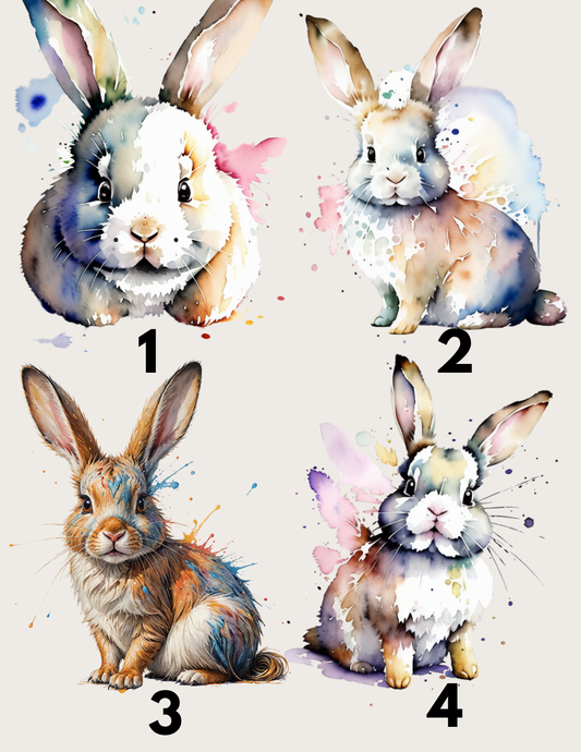 Watercolor Bunny Print - 8.5”x11”