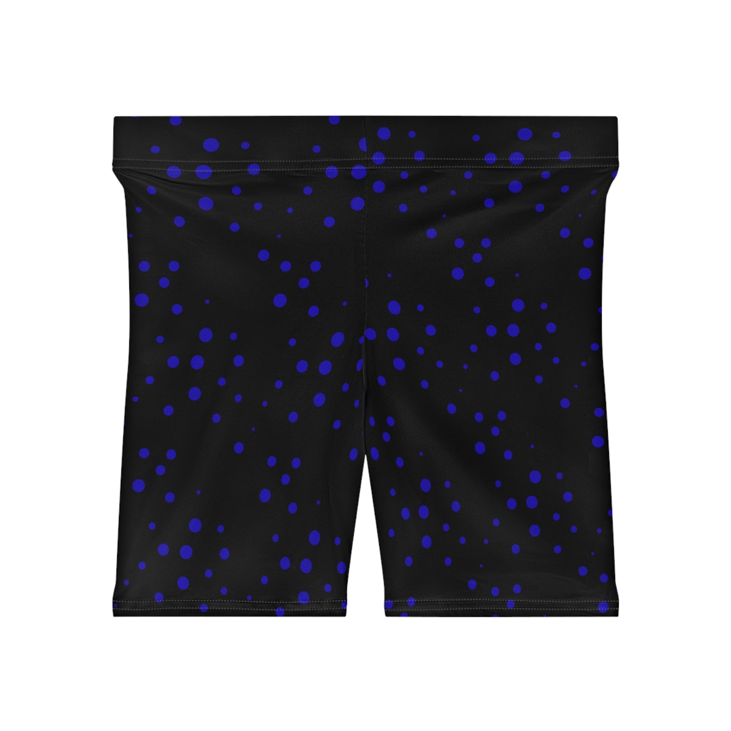 Blue Stamp Dot Biker Shorts — Women's Activewear
