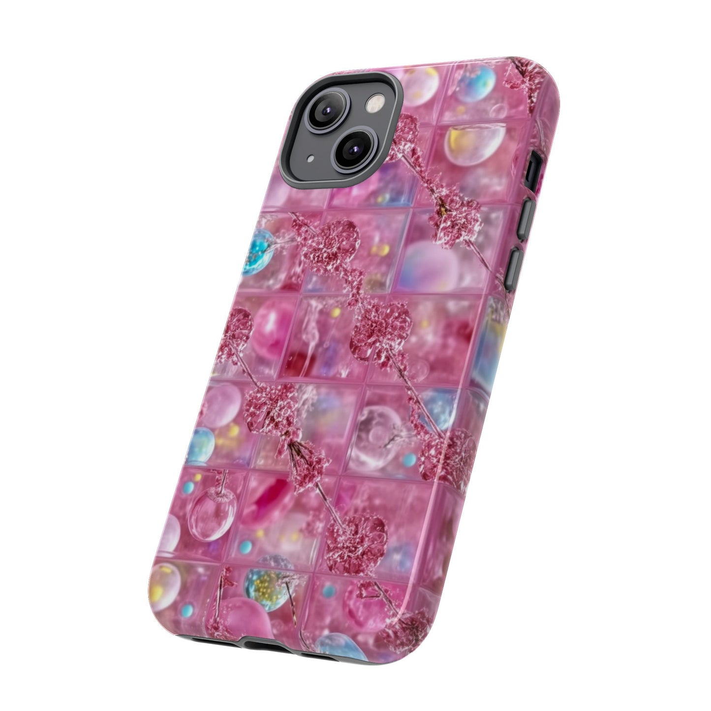 Pink Glitter Bubble Phone Case — Sparkle Protective Tough Case
