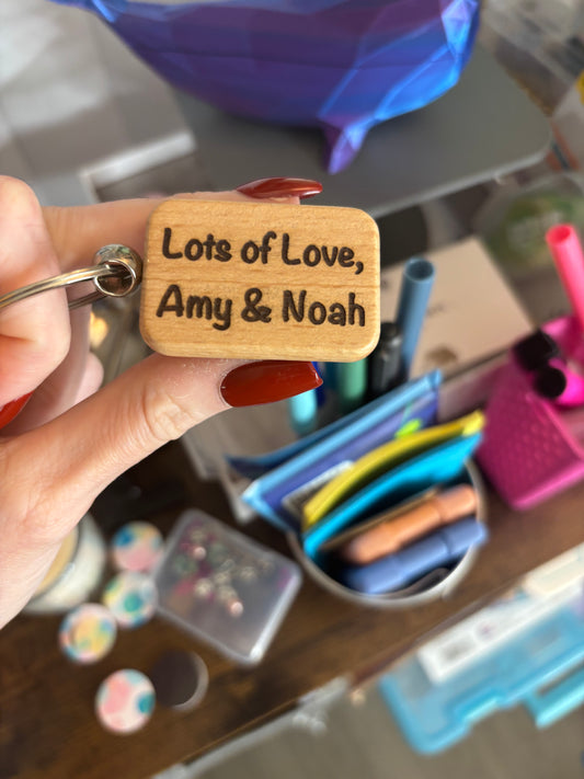 Laser Engraved Wooden Keychain