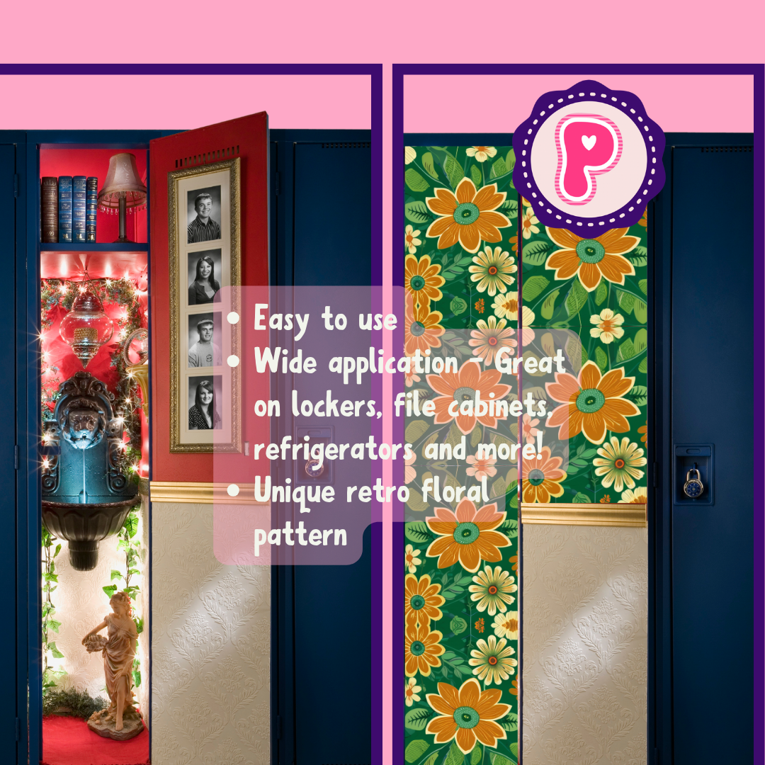 Magnetic Locker Wallpaper - Retro Floral