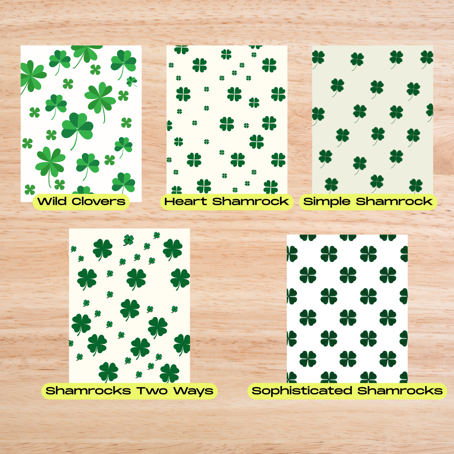 Magnetic Locker Wallpaper - Shamrocks and Clovers | 6 Sheets
