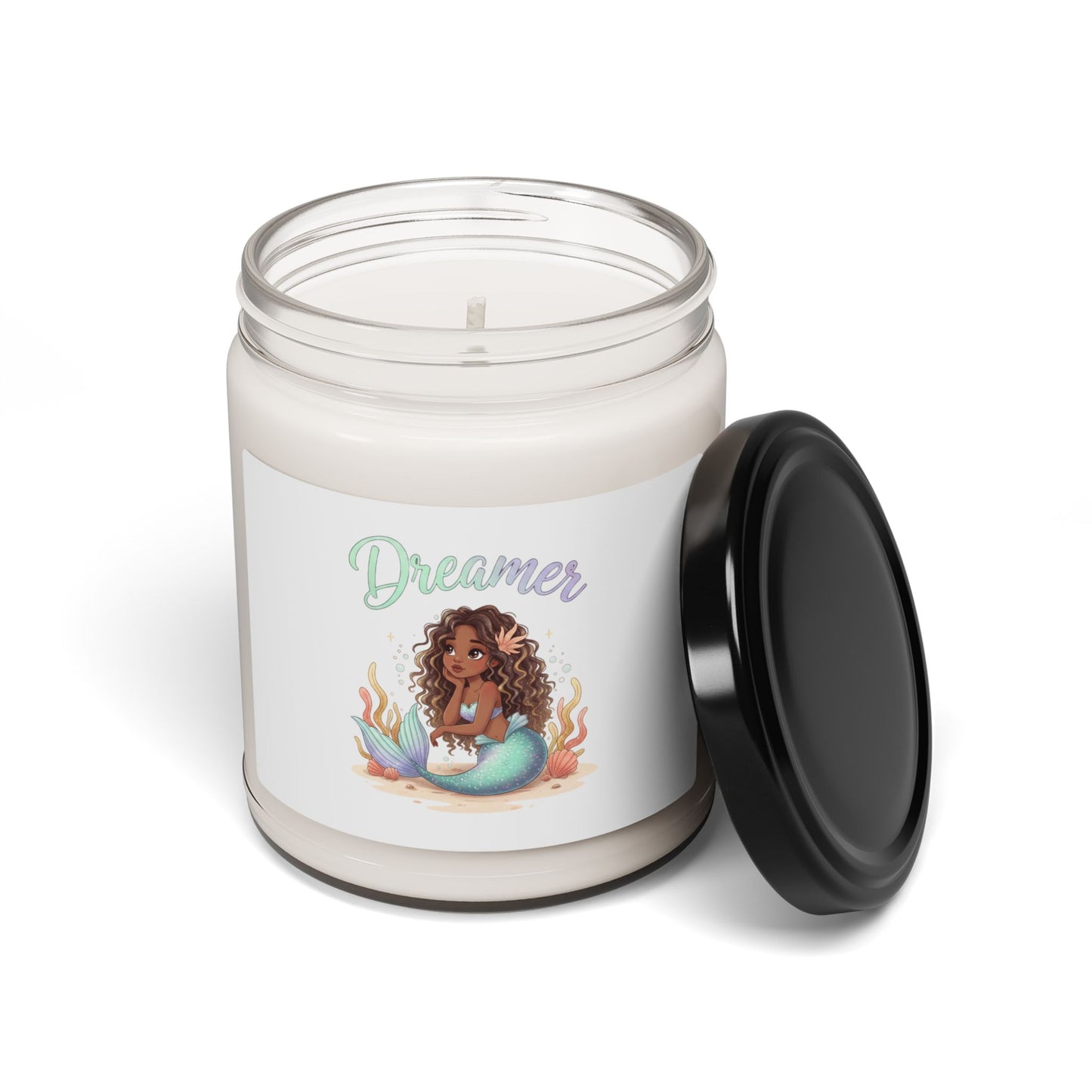 Mermaidcore Dreamer Soy Candle | iridescent ocean gradient, shell motif
