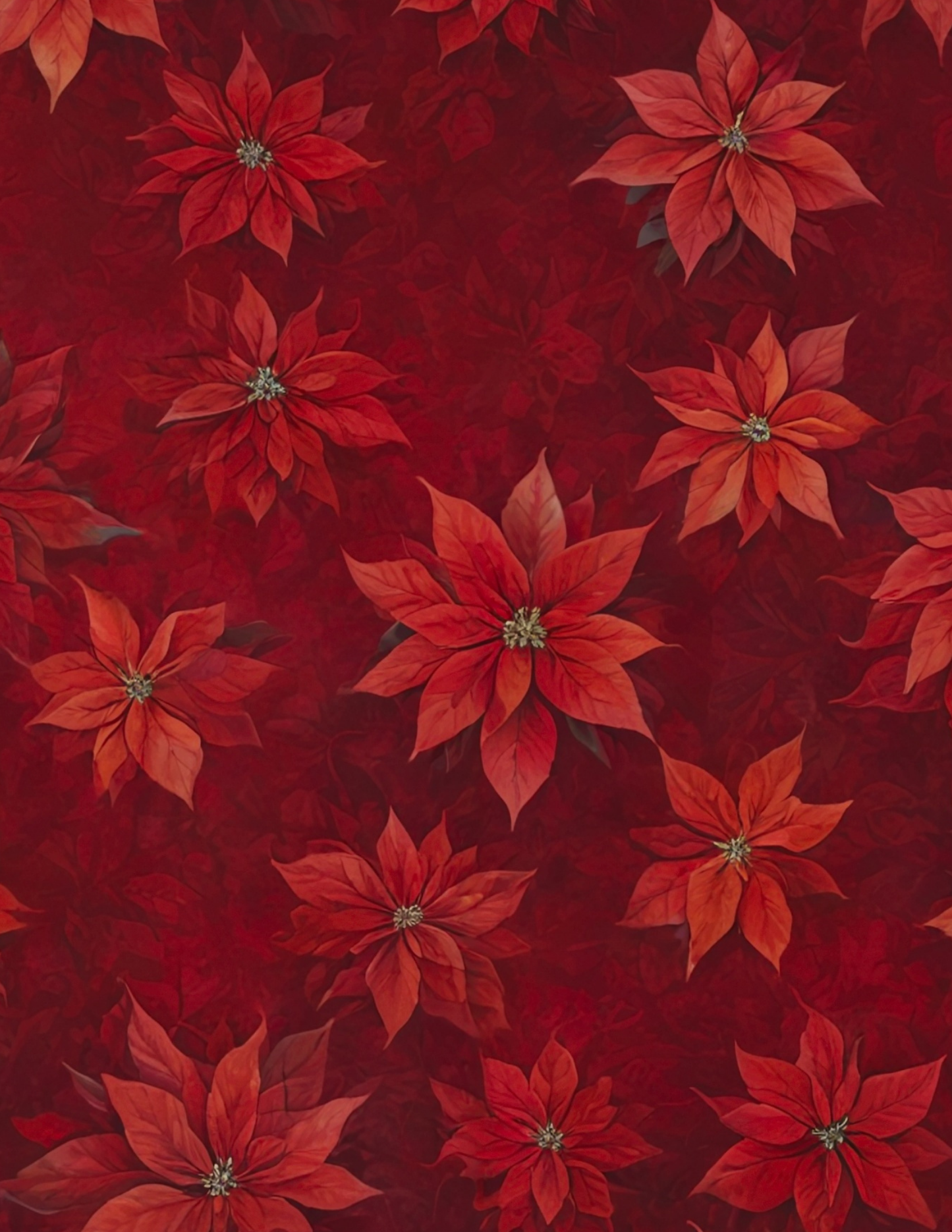 Magnetic Locker Wallpaper - Red Christmas Flowers