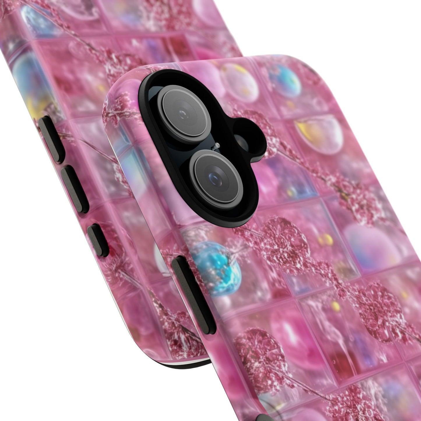 Pink Glitter Bubble Phone Case — Sparkle Protective Tough Case