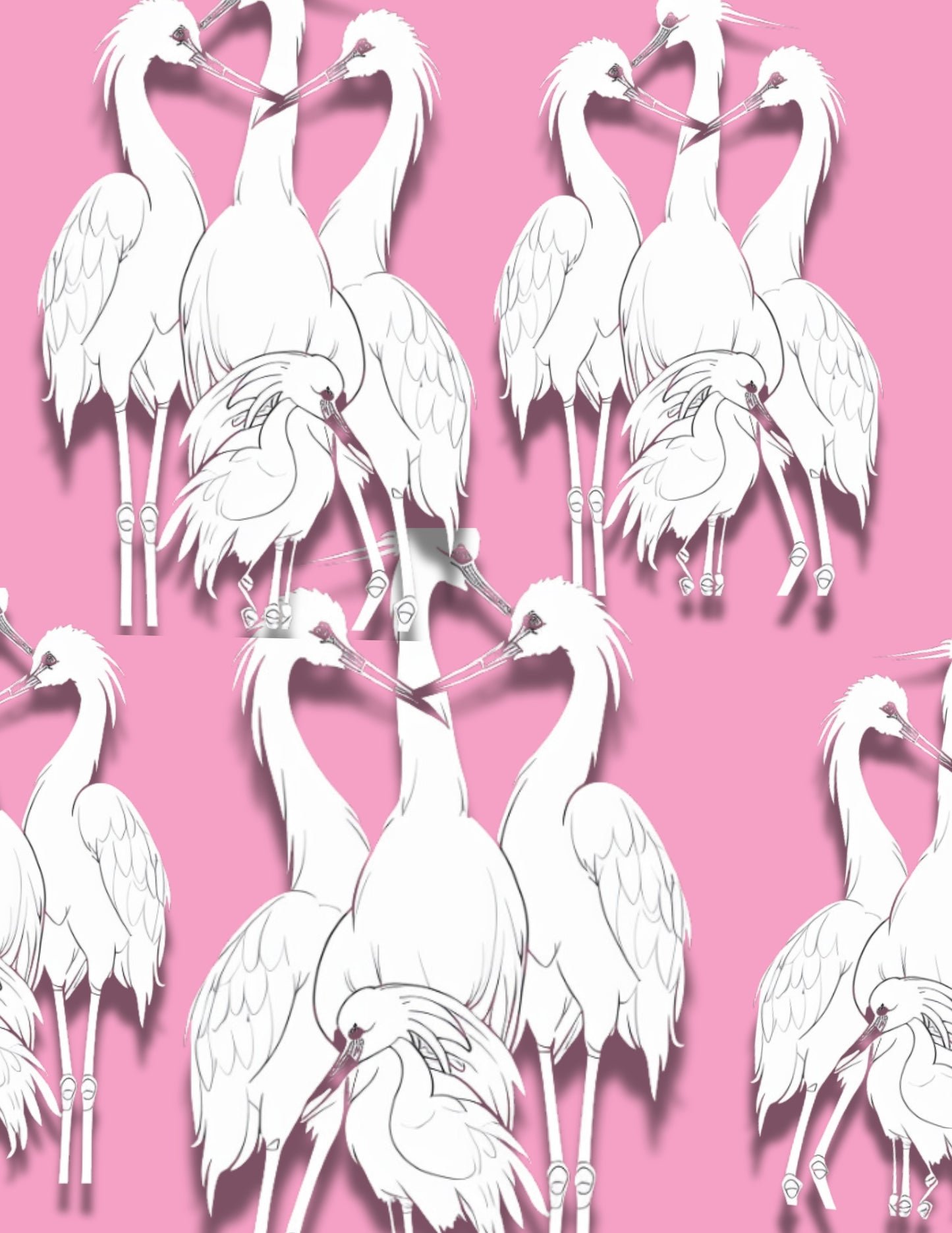 Magnetic Locker Wallpaper - Family of Cranes