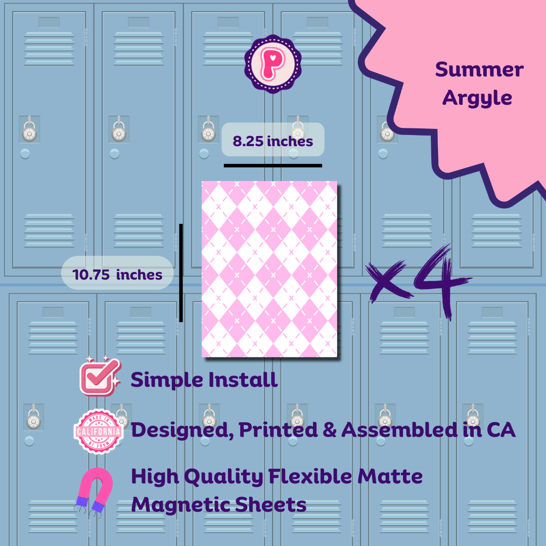 Magnetic Locker Wallpaper - Summer Pink Collection | 4 Sheets