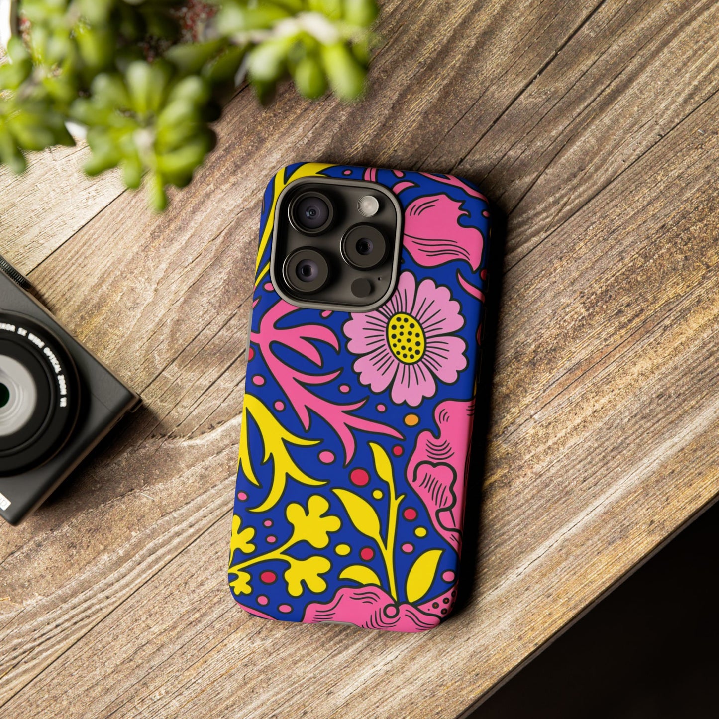 Floral Pop Tough Case — Bright Pink & Yellow Floral Phone Cover