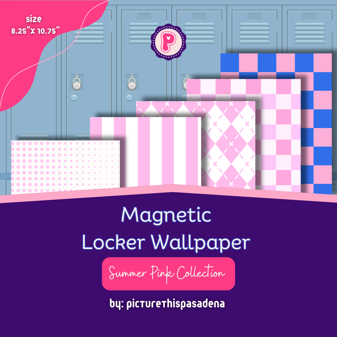 Magnetic Locker Wallpaper - Summer Pink Collection | 4 Sheets