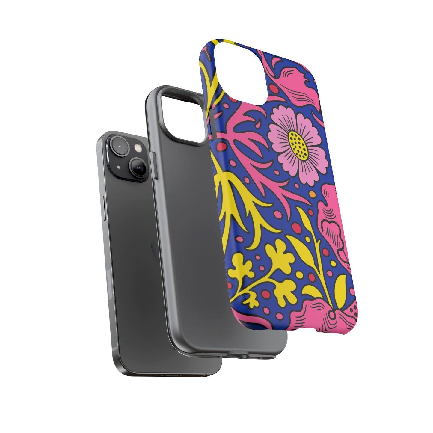 Floral Pop Tough Case — Bright Pink & Yellow Floral Phone Cover