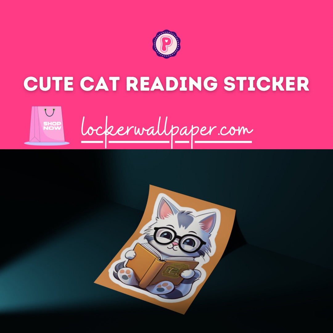 Cute Cat Reading Stickers & Cute Dog Reading Stickers