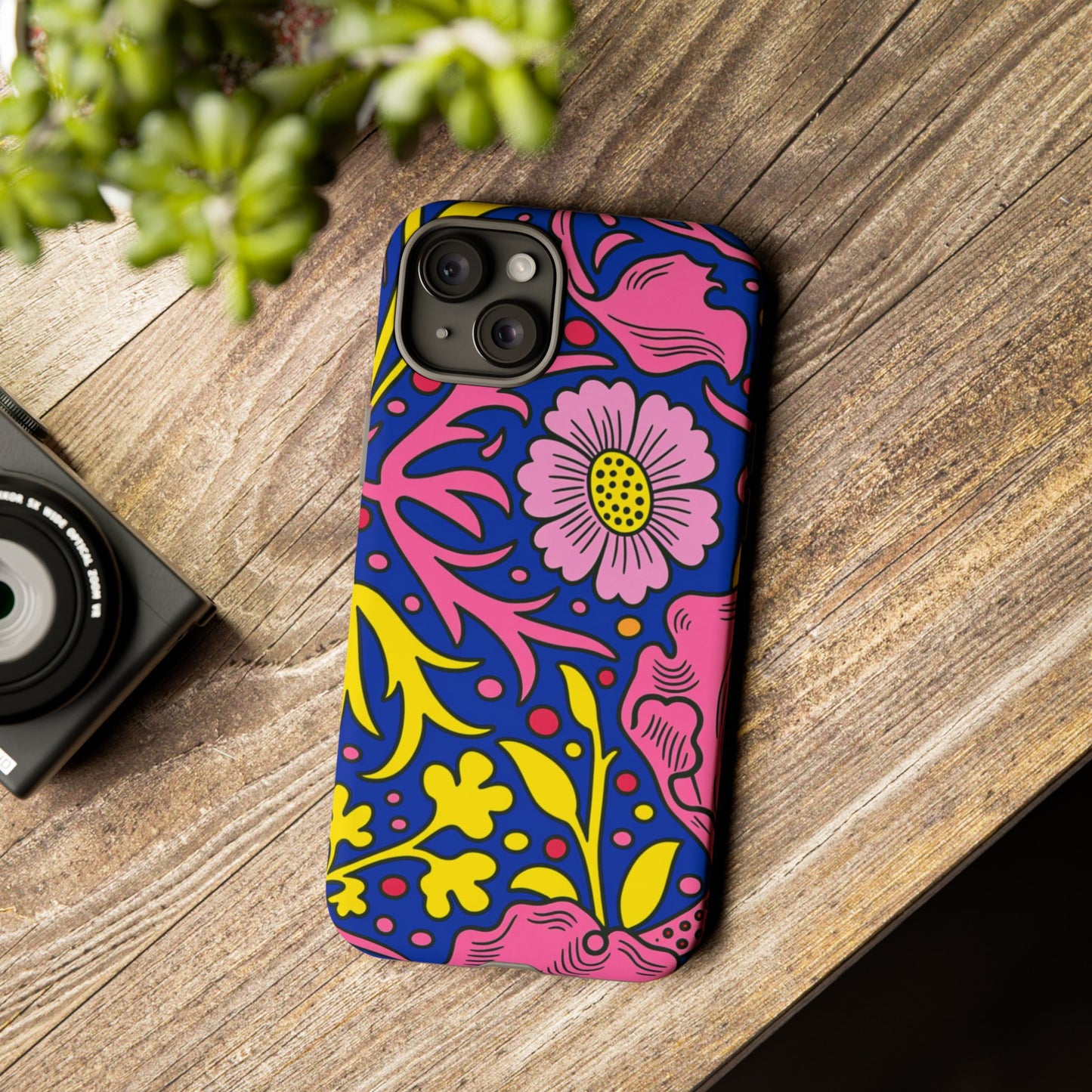 Floral Pop Tough Case — Bright Pink & Yellow Floral Phone Cover