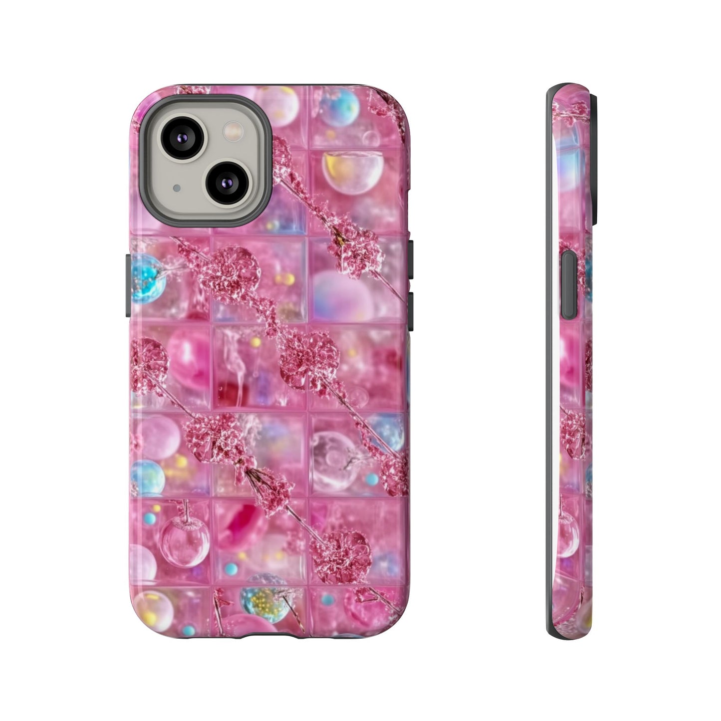 Pink Glitter Bubble Phone Case — Sparkle Protective Tough Case
