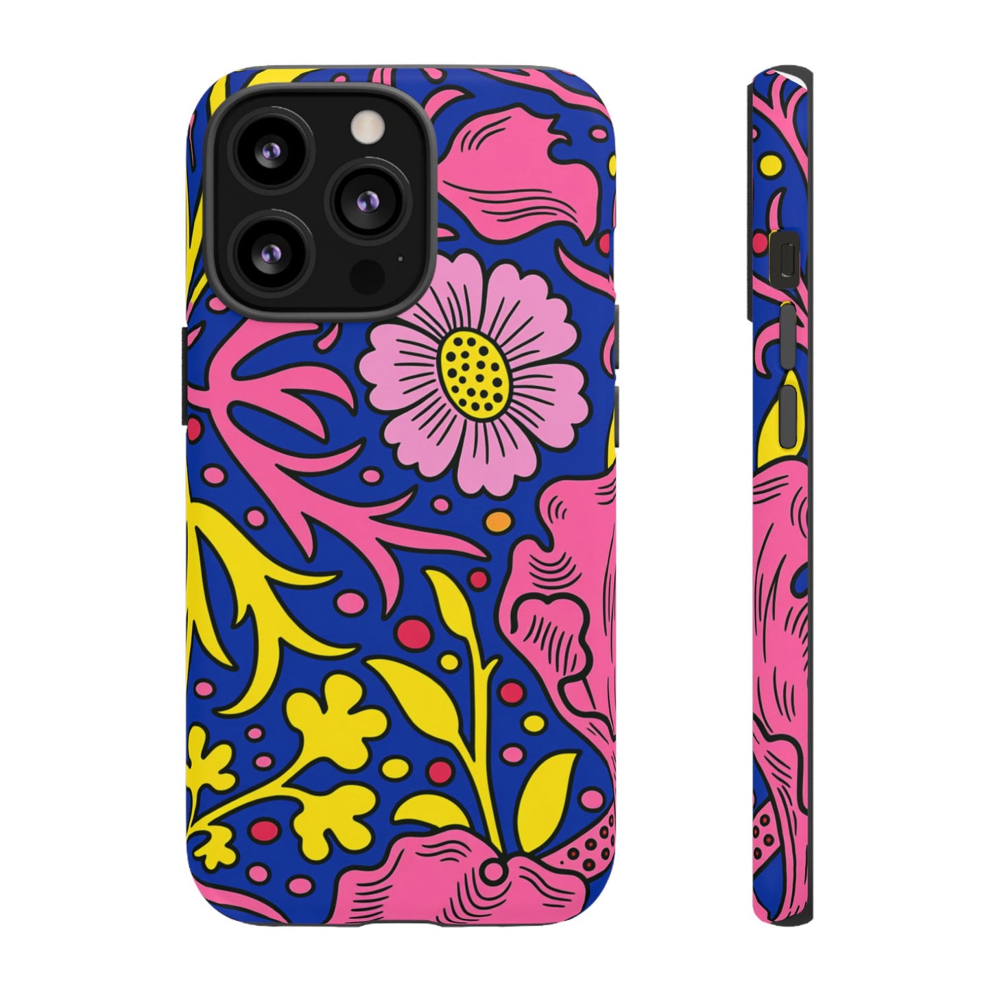 Floral Pop Tough Case — Bright Pink & Yellow Floral Phone Cover