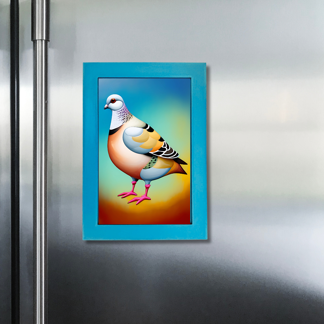 Framed Pigeon Print - Miniature Artwork