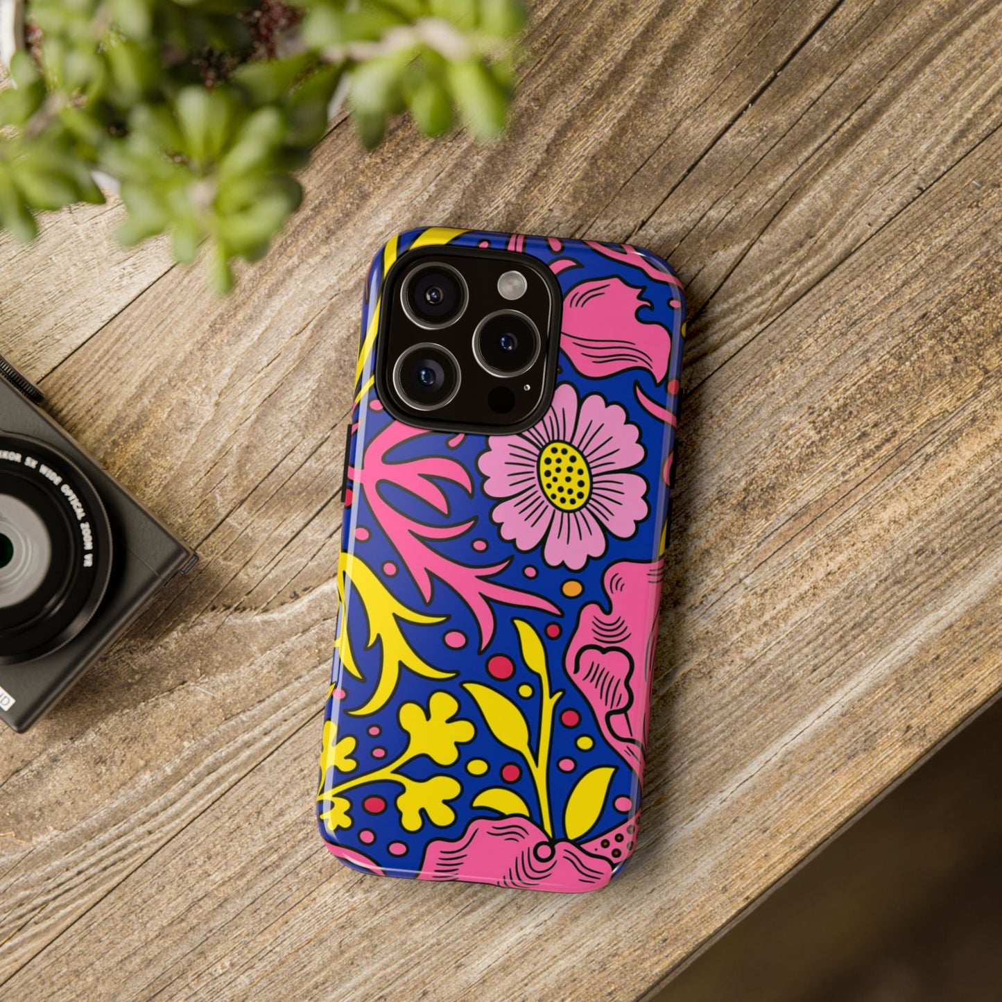 Floral Pop Tough Case — Bright Pink & Yellow Floral Phone Cover