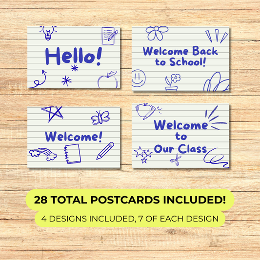 28 Pieces Welcome Postcards - 4 x 6 inch | Welcome to Our Class Theme