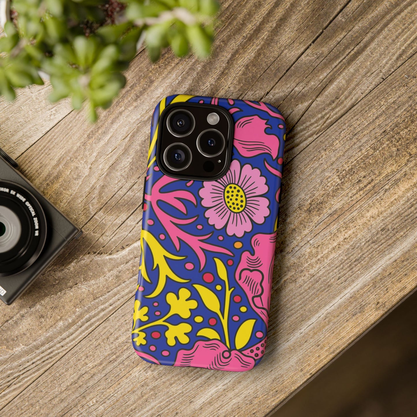 Floral Pop Tough Case — Bright Pink & Yellow Floral Phone Cover